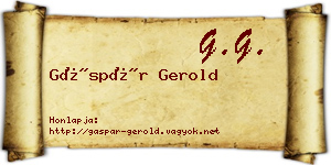 Gáspár Gerold névjegykártya